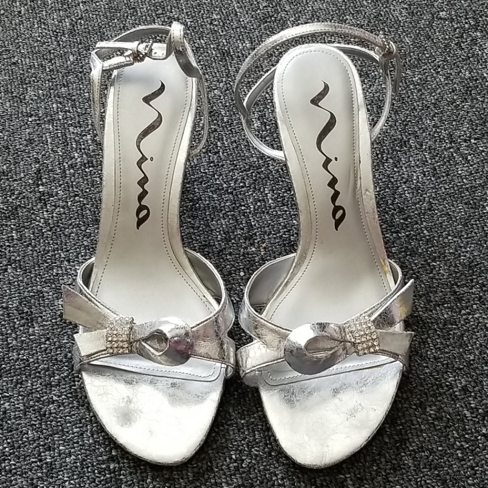 Silver dress shoes